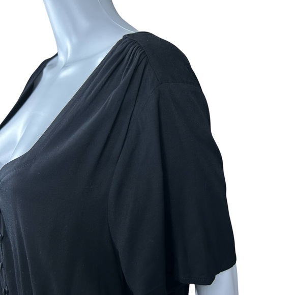 TORRID Black Maxi Dress Sz 3X Smocked Waist Pockets Stretch Whimsigoth Cottage - Picture 6 of 16